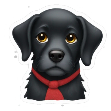 A black dog whit Christmas shirt on sticker