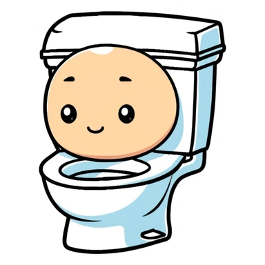 person with head in toilet bowl sticker
