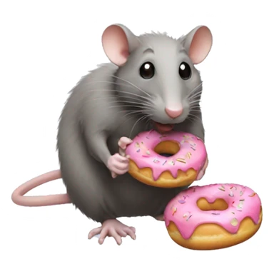  A rat eating a donut  sticker
