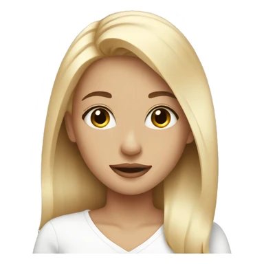 girl with straight blonde hair doing skincare sticker