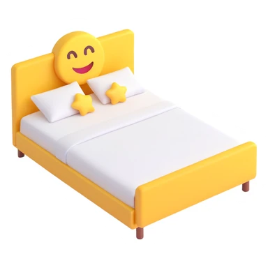 3D emoji style bed sticker