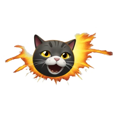explosion with a cat sticker