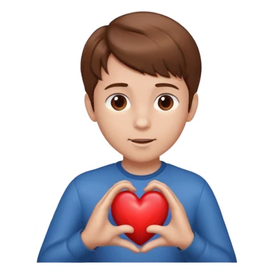 Boy taking his heart and throws it and it gets bigger and bigger sticker