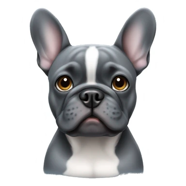 dark grey french bulldog with blue gray eyes sticker