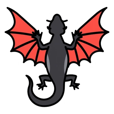 salamander black with fiery red flashes on the scales sticker