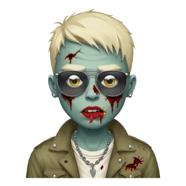 zombie boy model with lip piercing sunglasses sticker