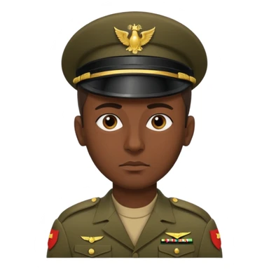 A portrait of an Iraqi soldier, shown from head to chest sticker