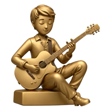 statue playing guitar sticker