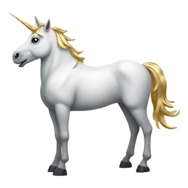 Unicorn with gold horns and hoofs sticker