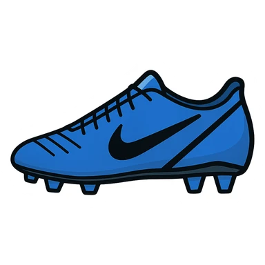 Make the football boot blue. The original style is sticker style, which does not support editing, so use the general style editor to keep the sticker look while making the boot blue. sticker