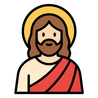 icon of Jesús, classic robe and beard, modern icon design sticker
