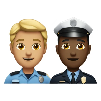 black man and police officer sticker
