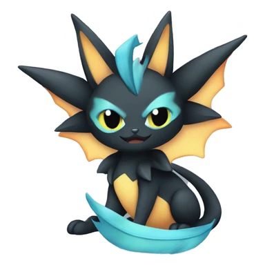 Black Edgy Ethereal Vaporeon-Litten-Torracat full body sticker