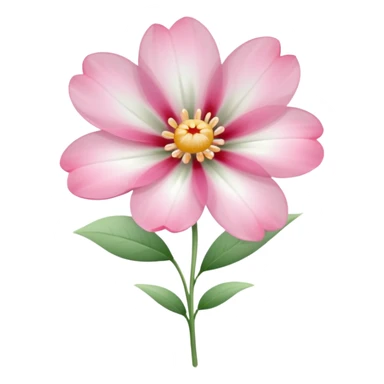 One pink flower and one white flower in transparent bouquet with red band  sticker