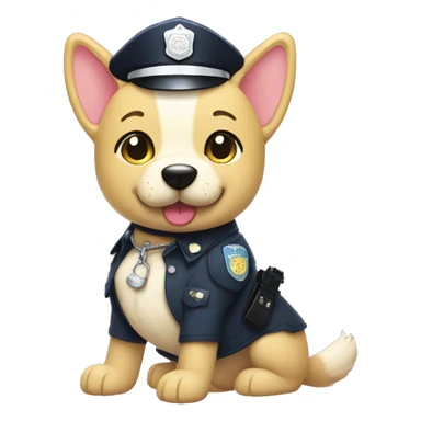 Police dog smelss Lady leg cute versin sanrio sticker