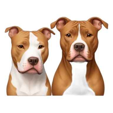One Tan pitbull with white strip on face with one copper pitbull sticker