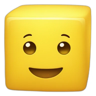 little-cube-with-cute-smile-and-yellow-body sticker