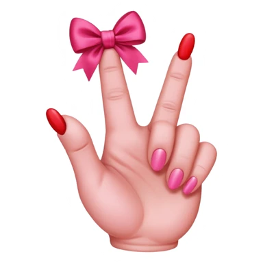 Pink middle finger with bow  sticker