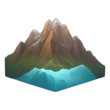 mountains in a cube sticker