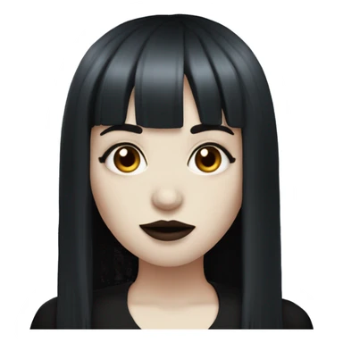 goth girl that has white skin and Long Dark red hair and fringe bangs sticker