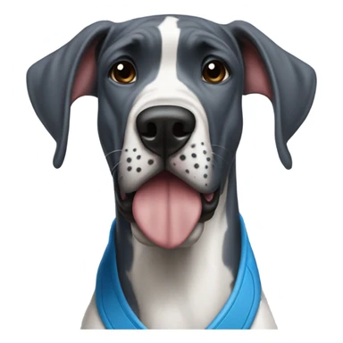 Great Dane wearing a Tennessee titans jersey sticker