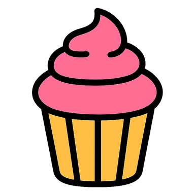 A cupcake with pink icing sticker