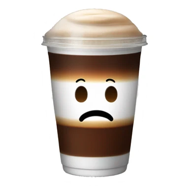 iced americano coffee with ice cube in it. no face expression on it, without whipped cream sticker