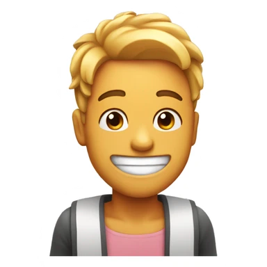 Throwing up while smiling with blush sticker