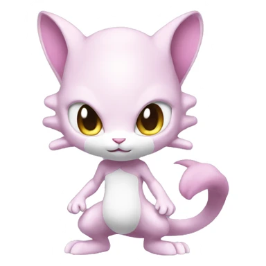 Pink Chibi Anthro Mewtwo-Pokémon full body sticker