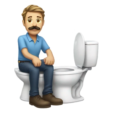 Guy with mustache on toilet sticker