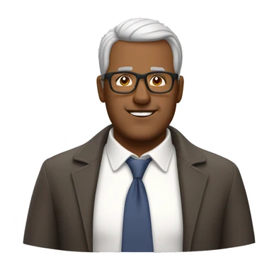 middle aged man thinning hair short bear thick framed glasses sticker