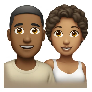 Light skin Filipino Man and Brown Skin Haitian Woman Couple  sticker