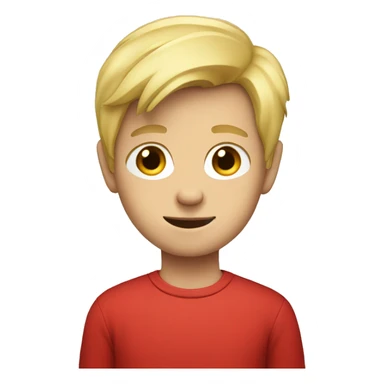 Blonde boy in red shirt sticker