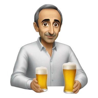 Eric Zemmour qui bois une bière sticker