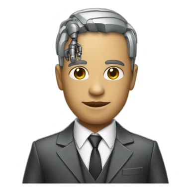 Cyborg wearing a suit sticker