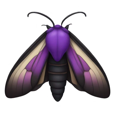 Black and purple moth sticker