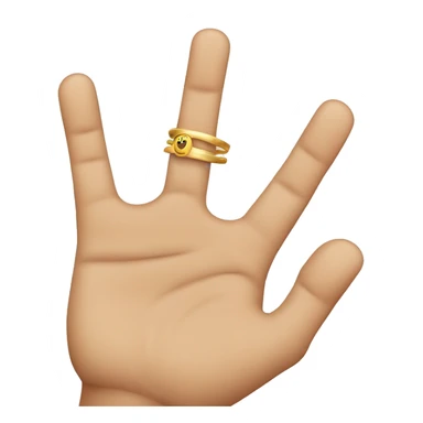 Hand with ring and middle finger slighty held up sticker