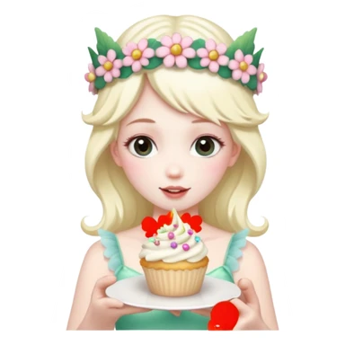 Fairy with cake sticker