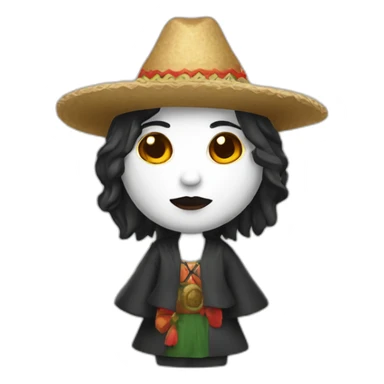 Bruja blanca  con sombrero de pico sticker