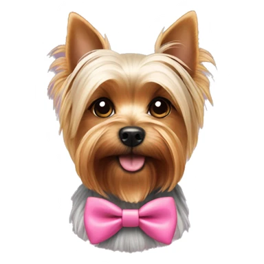 Yorkshire terrier with pink bowtie sticker