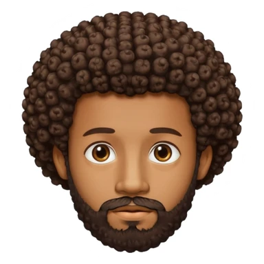 brown skin man with beard and a tiny curly  Afro fade with dark dark brown eyes  sticker