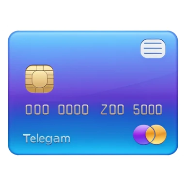 An iOS-style bank card with a blue-purple gradient, which is suitable for telegram buttons. sticker