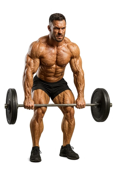 bodybuilder che fa stacco con bilanciere sticker
