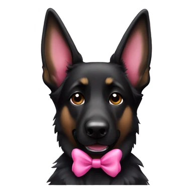 Black German shepherd dog with pink bow sticker