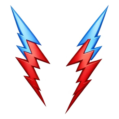 Two thunders: blue and red sticker