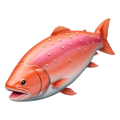 whole salmon with pink color sticker