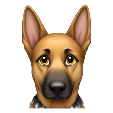 german shepherd wearing bright orange and white checkerd shirt sticker