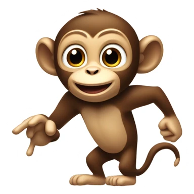 A silly monkey stealing sticker