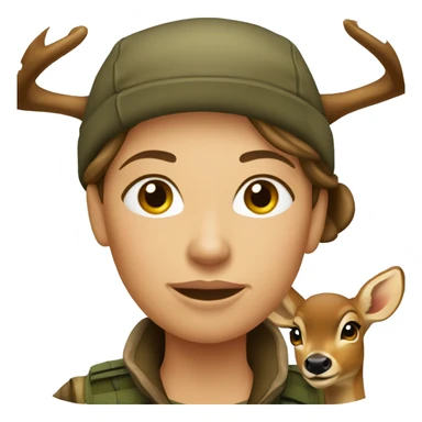 Female deer hunter sticker