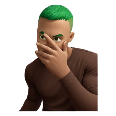 green haired boy cover art sticker